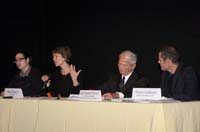 Estelle Pir&egrave;s, Murielle Pichon, Jean-Rapha&euml;l Hirsch et Thierry Guillemot durant la 1re table ronde.