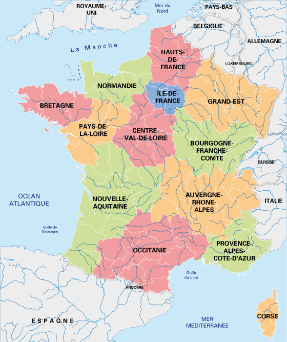 Les régions de France métropolitaine