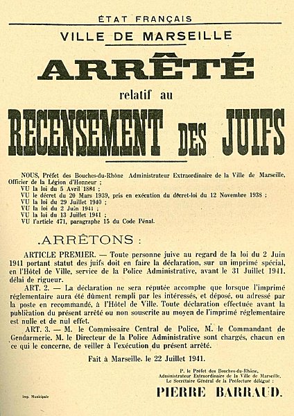 Departement des Bouches-du-Rhone en 1939-1945